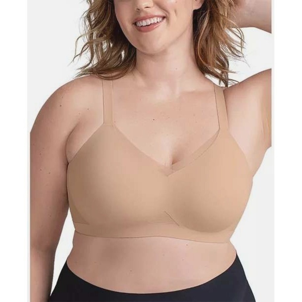 Honeylove LiftWear CrossOver Wireless Bra Sand Beige Smoothing Size 2X 42C/D NWT